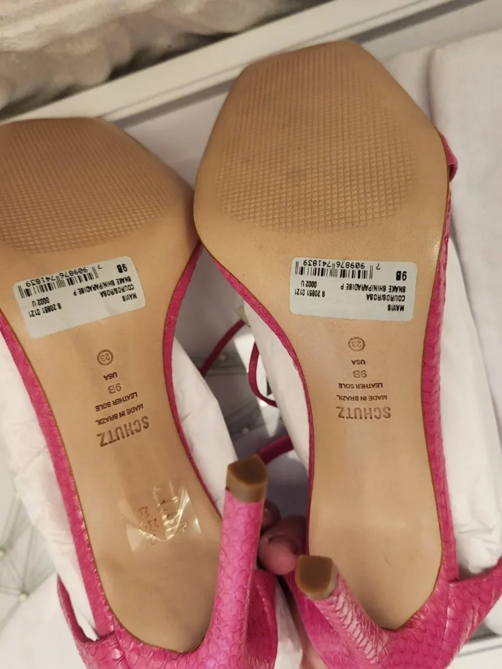 SCHUTZ Women's Mavis Heel Sandals. Leather. Paradise Pink. NIB. Size Various